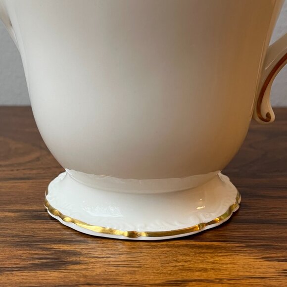 Vintage Coalport Bone China "Burgundy" Pattern Coffee Pot & Lid Gold Trim Grapes - Picture 9 of 15